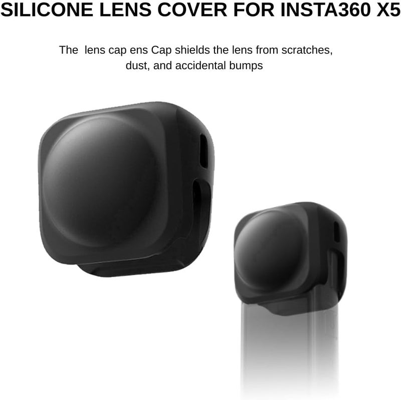 Fotoleey Lens Guard for Insta360 X5 with Tempered Screen Protector 2 Pack and Silicone Lens Cap - Image 3